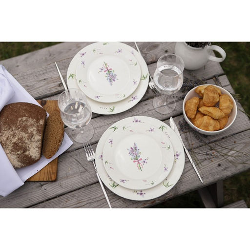 Тарелка фарфоровая десертная Доляна Лаванда, d=20,3 см, цвет белый  фото 6