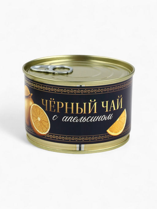 Подарочный новогодний набор в железной банке Черная икра : чай 50 г, монпансье 100 г, варенье 30 г, открытка