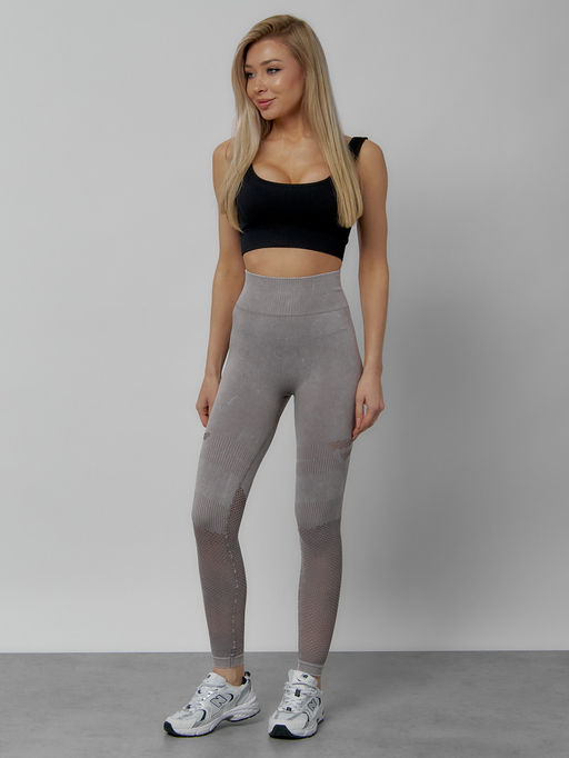 Легинсы для фитнеса женские серого цвета 1004Sr - Mtforce фото 20