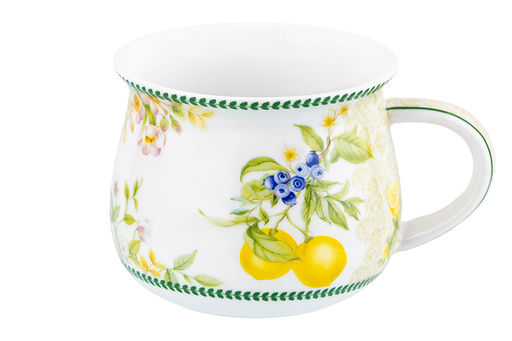 Кружка 250 мл 11*8,5*7 см Лимоны, бочонок, NEW BONE CHINA