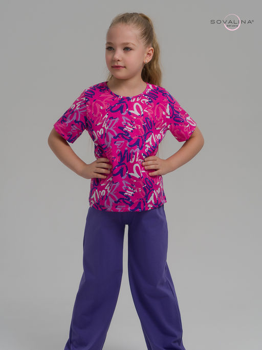Костюм Лето надписи фуксия-верипери - Sovalina фото 10
