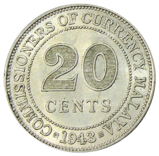 20 центов 1943 года Малайя