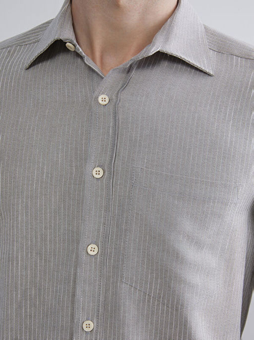 Regular Fit Uzun Kollu ?izgili Poplin Erkek G?mlek