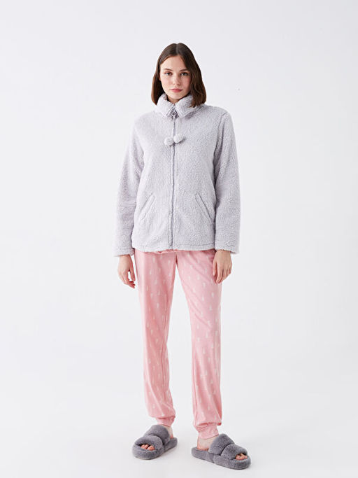 Dik Yaka Pel?? Kad?n Pijama ?st