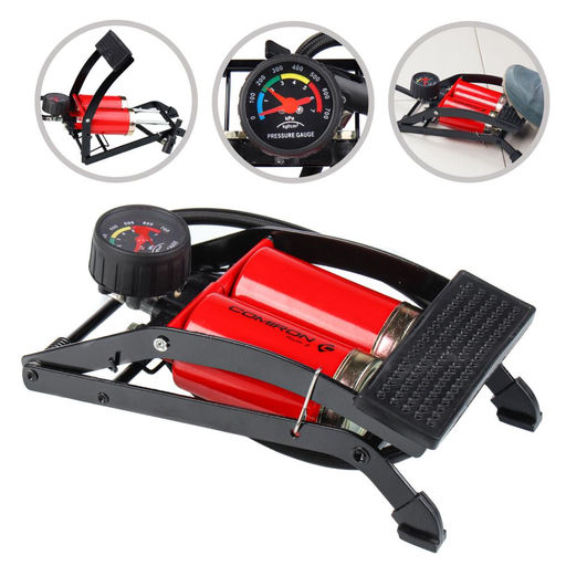 Насос ножной с манометром COMIRON FUJIN 2, стальной корпус, два поршня 55*110мм., вес 1,2 кг. /уп 10/ - Галеонтрейд фото 13