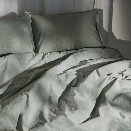 Простыня евро SL Home Деним, 245280 см, оливковая, жатый хлопок - Sima-land home фото 4