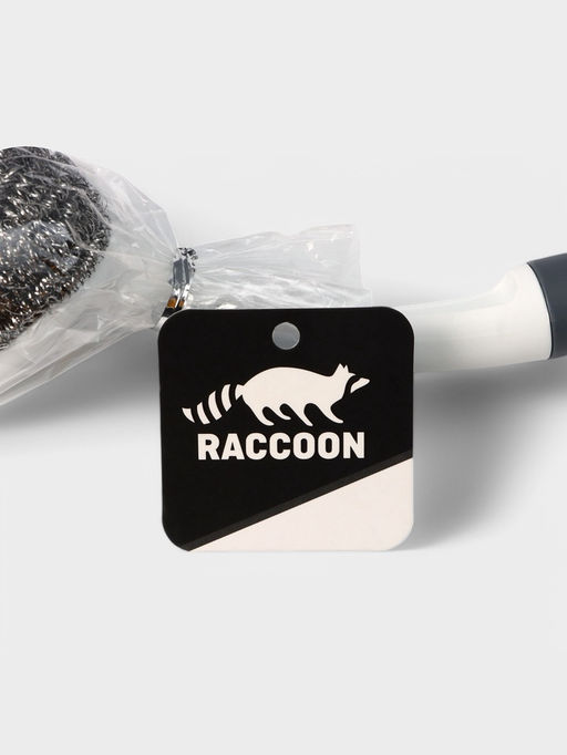 Щётка для мытья посуды с металлической губкой Raccoon Breeze, удобная ручка, 30×6 см