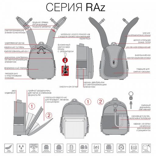 RAz-086-13 Рюкзак школьный - Grizzly фото 14