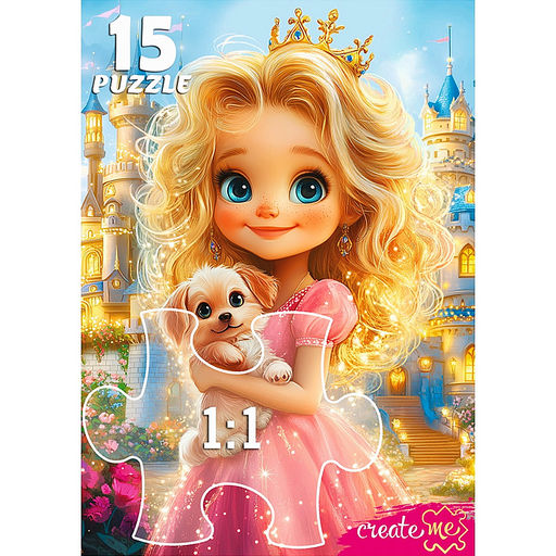 Макси-пазлы 15 "Принцесса с щенком"