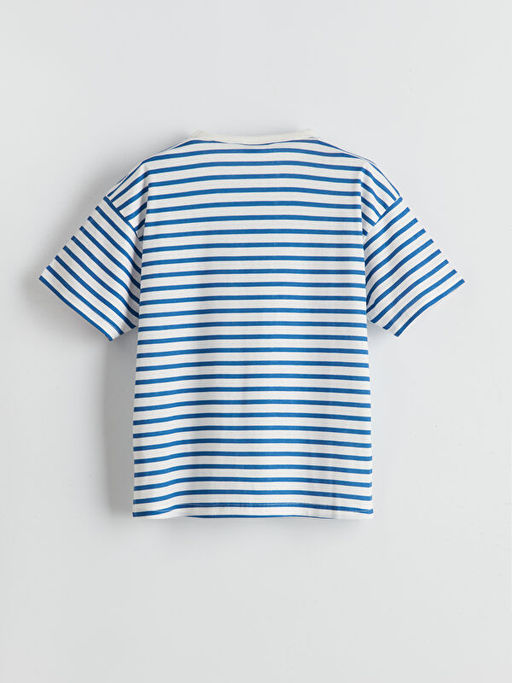 Bisiklet Yaka ?izgili Erkek ?ocuk Ti??rt