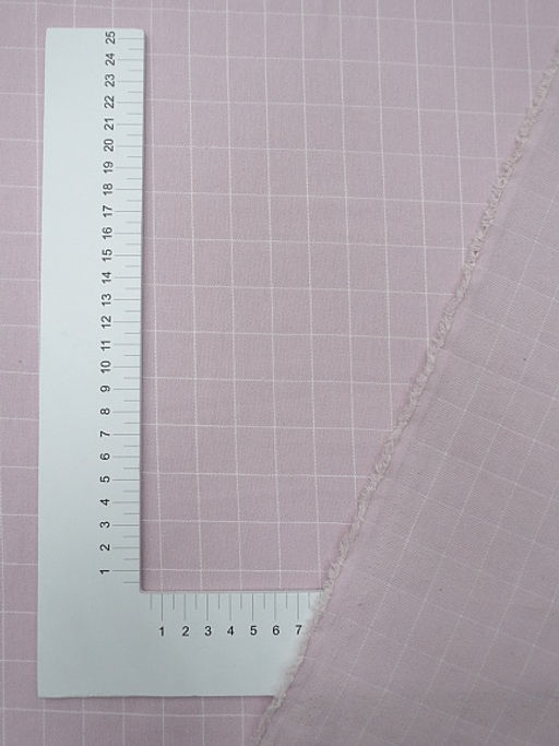 Пестрядь Крупная клетка(20*18 мм) на пыльной розе, ш.1.40м, хлопок-95%, п/э-5%, 170 гр/м.кв - Купава фото 3