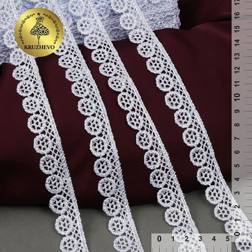 Кружево гипюр арт.TBY.C01325k шир.15мм цв.01 белый уп.13,25м