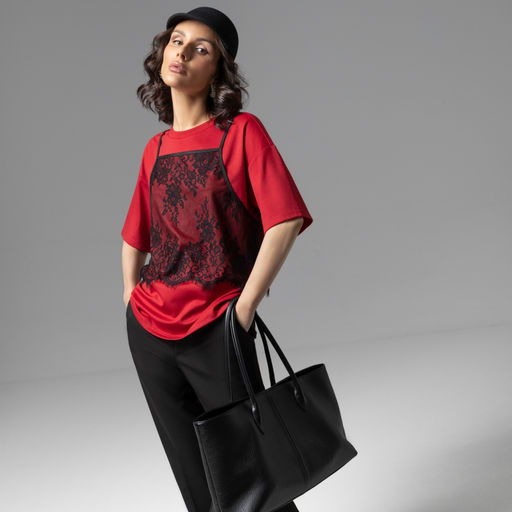 Футболка со съемным топом Модный тандем (красный 2 в 1) - Charutti фото 6