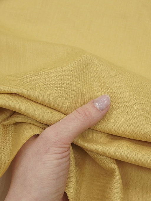 Муслин Премиум двухслойный гладкий цв.Винтажно-горчичный, ш.2.5м, хлопок-100%, 120гр/м.кв - Купава фото 4