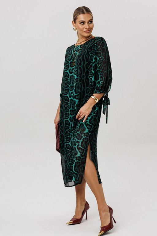 Платье ANELLI 1733 леопардовый изумруд фото 9