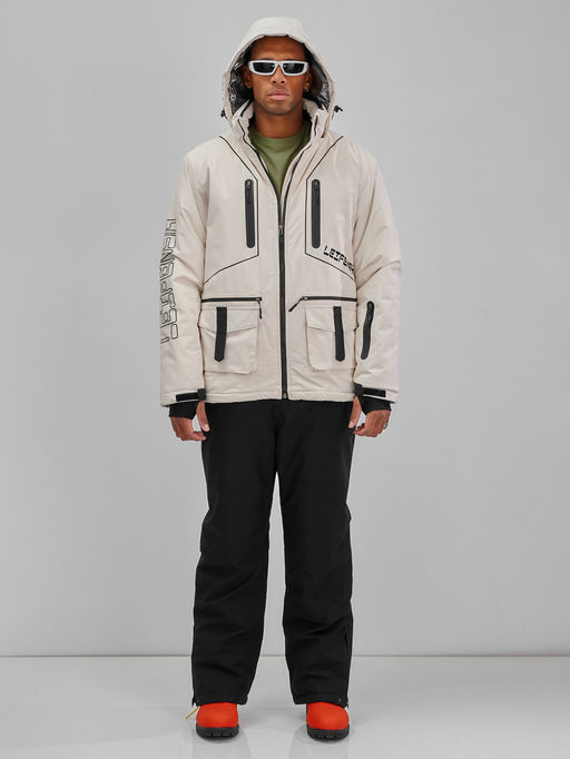 Горнолыжный костюм мужской зимний белого цвета 394Bl - Leifensh фото 11