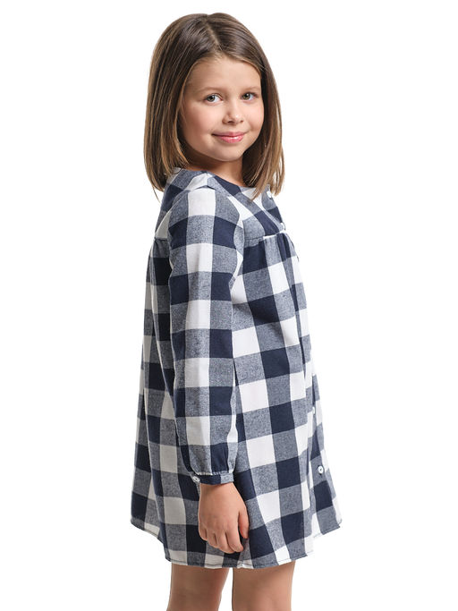 Платье для девочки UD 8069 синяя клетка - Mini maxi фото 3