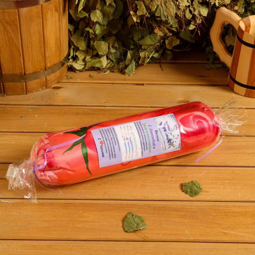 Подушка-валик с лавандой и стружкой можжевельника, сувенирный, 10×28 см, МИКС