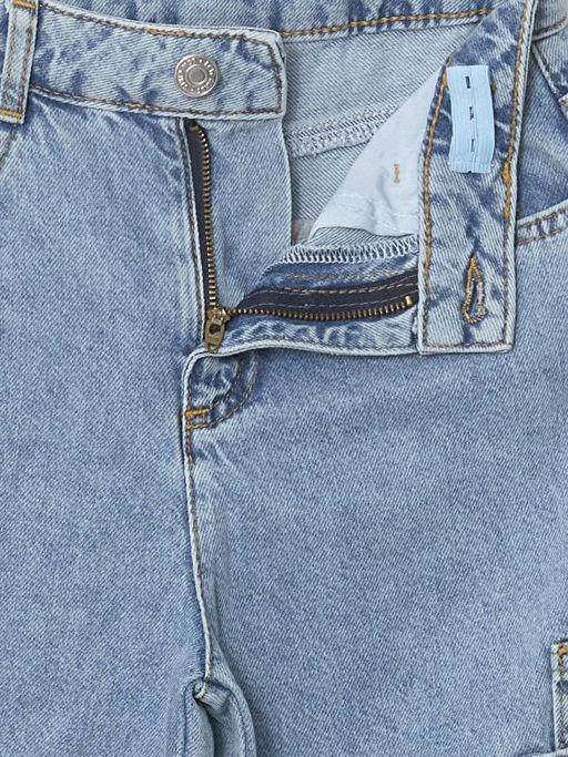 Beli Ayarlanabilir Lastikli K?z ?ocuk Jean Pantolon - Waikiki фото 4