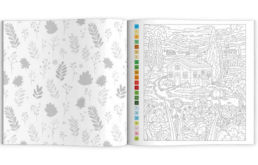 Раскраска. Серия "Картины по номерам 3-в-1" арт. 72307 ПЕЙЗАЖИ /215x215 мм, 16 л., блок - офсет 120 г/м?, полноцветная печать/печать в одну краску, обл - мелованный картон 200 г/м?, мягкий переплёт (2 скобы),