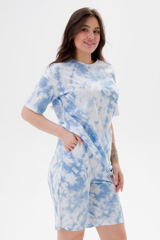 Костюм из кулирки унисекс дым голубой