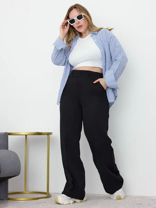 Брюки палаццо классические на резинке