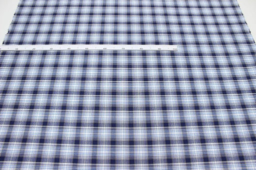 Пестрядь Клетка цв.бирюзовый/белый/чернильно-синий, ш.1.5м, хлопок-100%, 140гр/м.кв - Купава фото 3