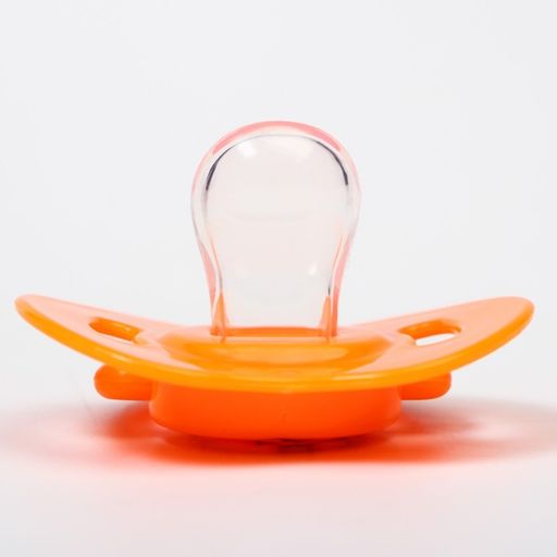 Пустышка силиконовая ортодонтическая с держателем и колпачком, от 0 мес., цвет оранжевый - Крошка я фото 7