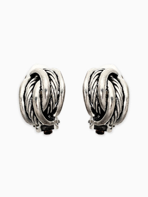 Цена за 2 шт. Клипсы «Узел», цвет чернёное серебро