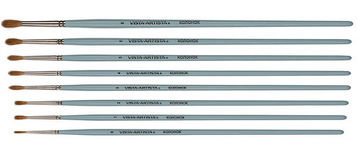 Кисть колонок VISTA-ARTISTA 20131-08 круглая 10 шт длинная ручка №08  фото 4