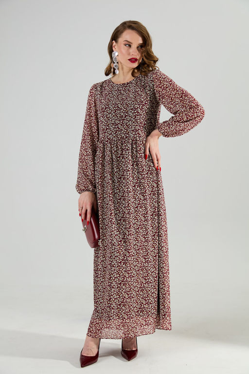 Костюм NIKVA н1020-4 листочки бургунди и чёрный  фото 9