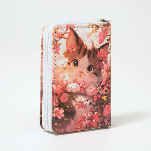Кошелёк детский Выбражулька «Кот в цветочках», на молнии, разноцветный