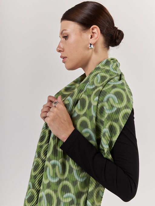 Большой, мягкий, тонкий и очень нежный двусторонний палантин с рисунком. - Tantino фото 4