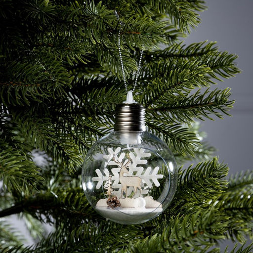 Ёлочный шар Снежный пейзаж, d=8 см, 1 LED, от батареек, свечение тёплое белое - Luazon lighting фото 7