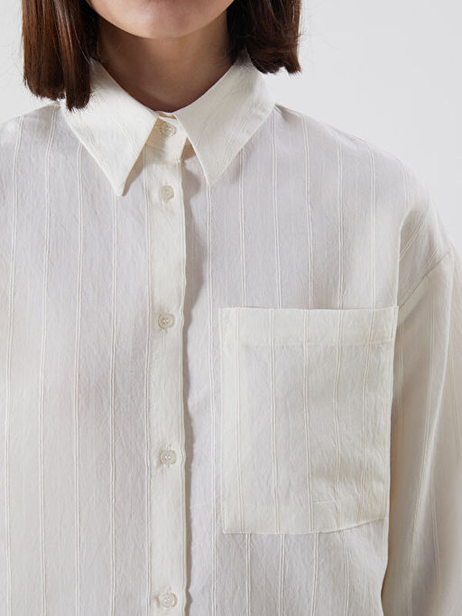Dokulu Oversize Kad?n G?mlek Tunik