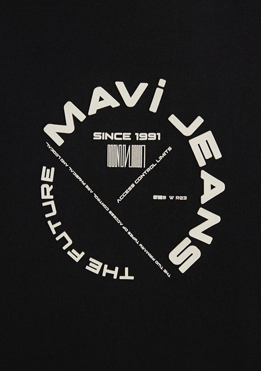Mavi Jeans S?rt Bask?l? Siyah Tisort  фото 7