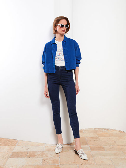 Y?ksek Bel Mercury Skinny Fit D?z Cep Detayl? Kad?n Jean Pantolon