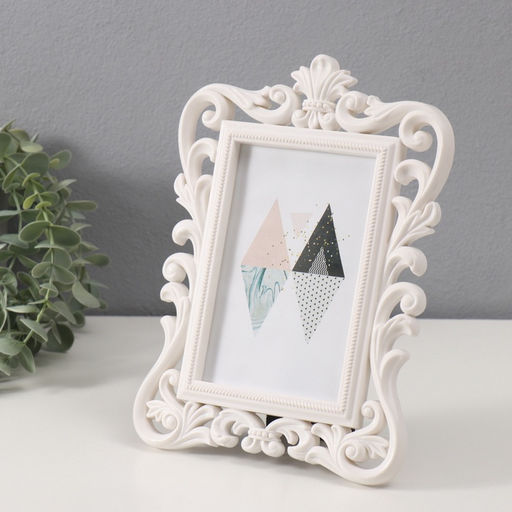 Фоторамка для фото 10×15 см «Геральдическая лилия», пластик, белый, 23.5×17.5 см