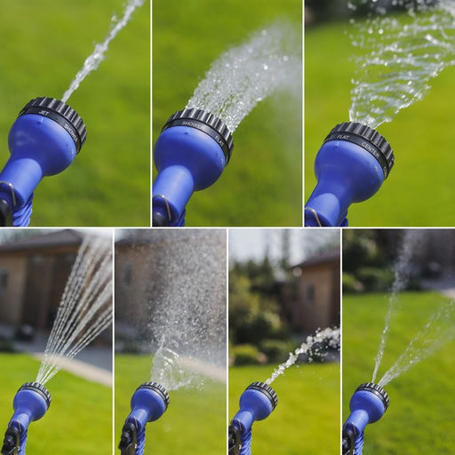 Шланг поливочный растягивающийся от 7.5 до 22.5 м, латекс, быстросъёмный, с поливочным пистолетом и штуцером, Greengo