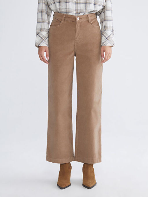 Y?ksek Bel Kadife Kad?n Pantolon