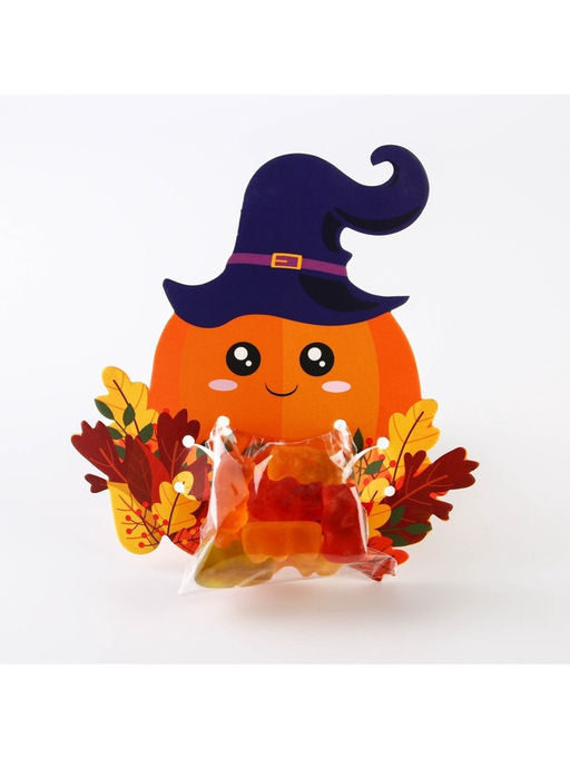 Цена за 10 шт. Пакет под конфеты, кондитерская упаковка, «Тыква», 11×6 см