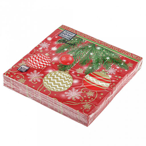 Салфетки бумажные Bouquet Home Collection Classic 33х33см, 3-х слойные, 20 штук в упаковке, 100% целлюлоза, Елочные украшения (Россия)  фото 3