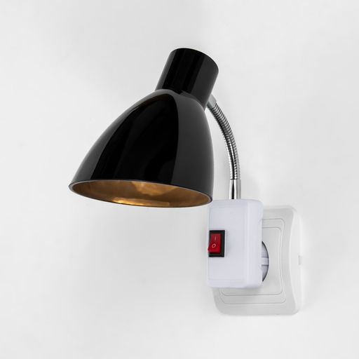 Бра в розетку «Классика» 1×10 Вт Е27 черный 10×14.5×25 см