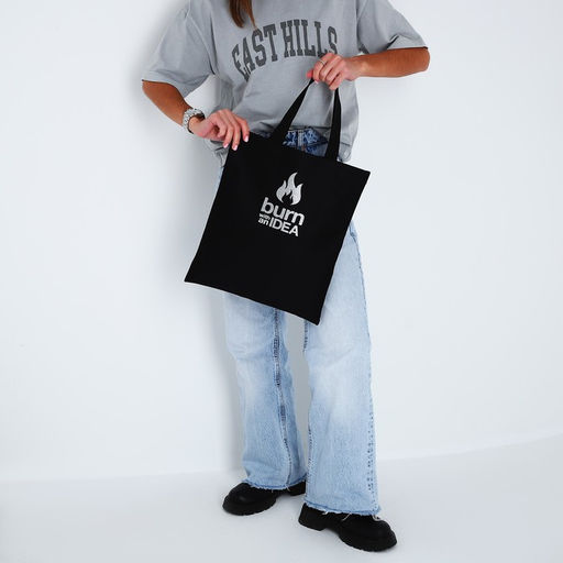 Сумка-шопер Burn with IDEA блёстки, без молнии, без подкладки, цвет чёрный