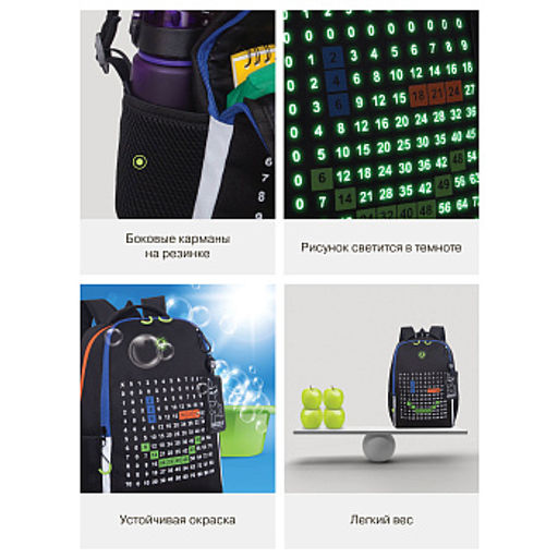 RB-651-10 Рюкзак школьный с картхолдером на держателе - Grizzly фото 17