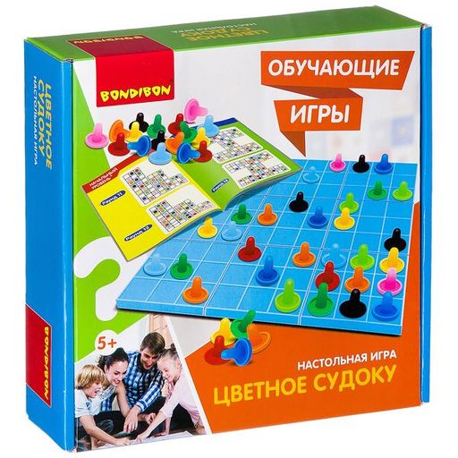 Обучающие игры Bondibon Настольная игра ЦВЕТНОЕ СУДОКУ, BOX 25x7x25 см
