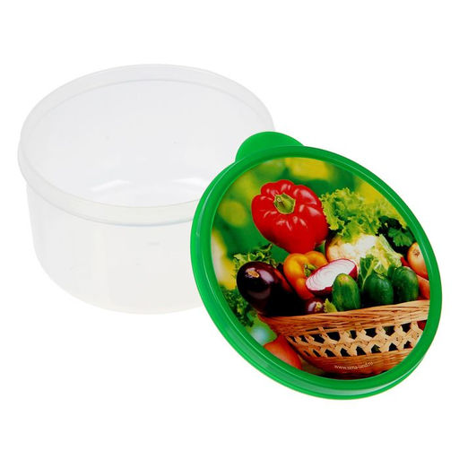 Цена за 2 шт. Ланч - бокс круглый «Овощи и зелень», 500 мл