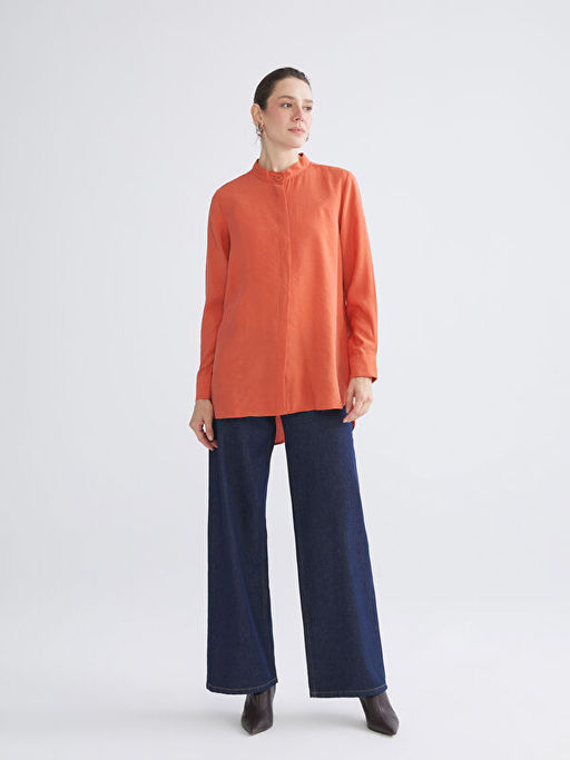 Oversize Modal Kar???ml? Kad?n G?mlek Tunik