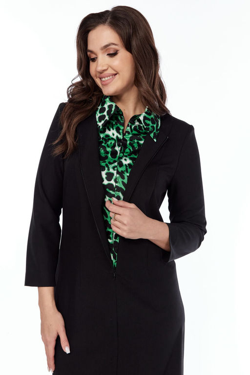 Платье VILENA 1043 черный+леопард  фото 36