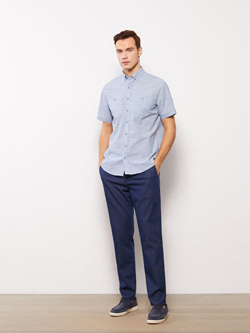 Regular Fit K?sa Kollu Poplin Erkek G?mlek